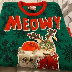 SOLD!!! Meowy Catmas Womens Christmas Sweater Size M.
